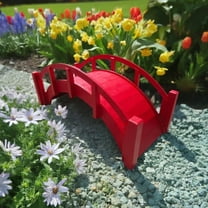 SamsGazebos Miniature Japanese Plywood Garden Bridge, 25-Inch, Red