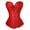 Red, variant on Women Lace Floral Corset Bustier Tops Strapless Wrapped Cincher Corselet for Wedding Costume Party