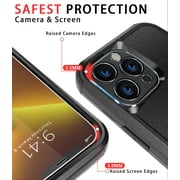 Diverbox for iPhone 13 Pro Max Case [Shockproof] [Dropproof] [Tempered Glass Screen Protector + Camera Lens Protector],Heavy Duty Protection Phone Case Cover for Apple iPhone 13 Pro Max (Black)
