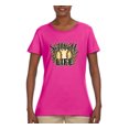 thumbnail image 3 of Softball Life Animal Print Girl Sports Womens Graphic T-Shirt, Fuschia, Large, 3 of 5