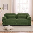 thumbnail image 4 of FFH 76.4" Modular Sectional Cloud Couch, Modern Corduroy Loveseat, 2 Seater Sofa for Living Room, Green, 4 of 14