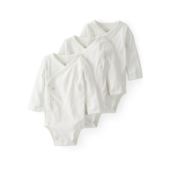 Little Planet by Carter's Baby Boy or Girl Gender Neutral Organic Long Sleeve Wrap Bodysuits, 3-Pack