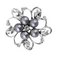 thumbnail image 1 of Broche Salvador Flor Imitación Perla Plata Gris, 1 of 6