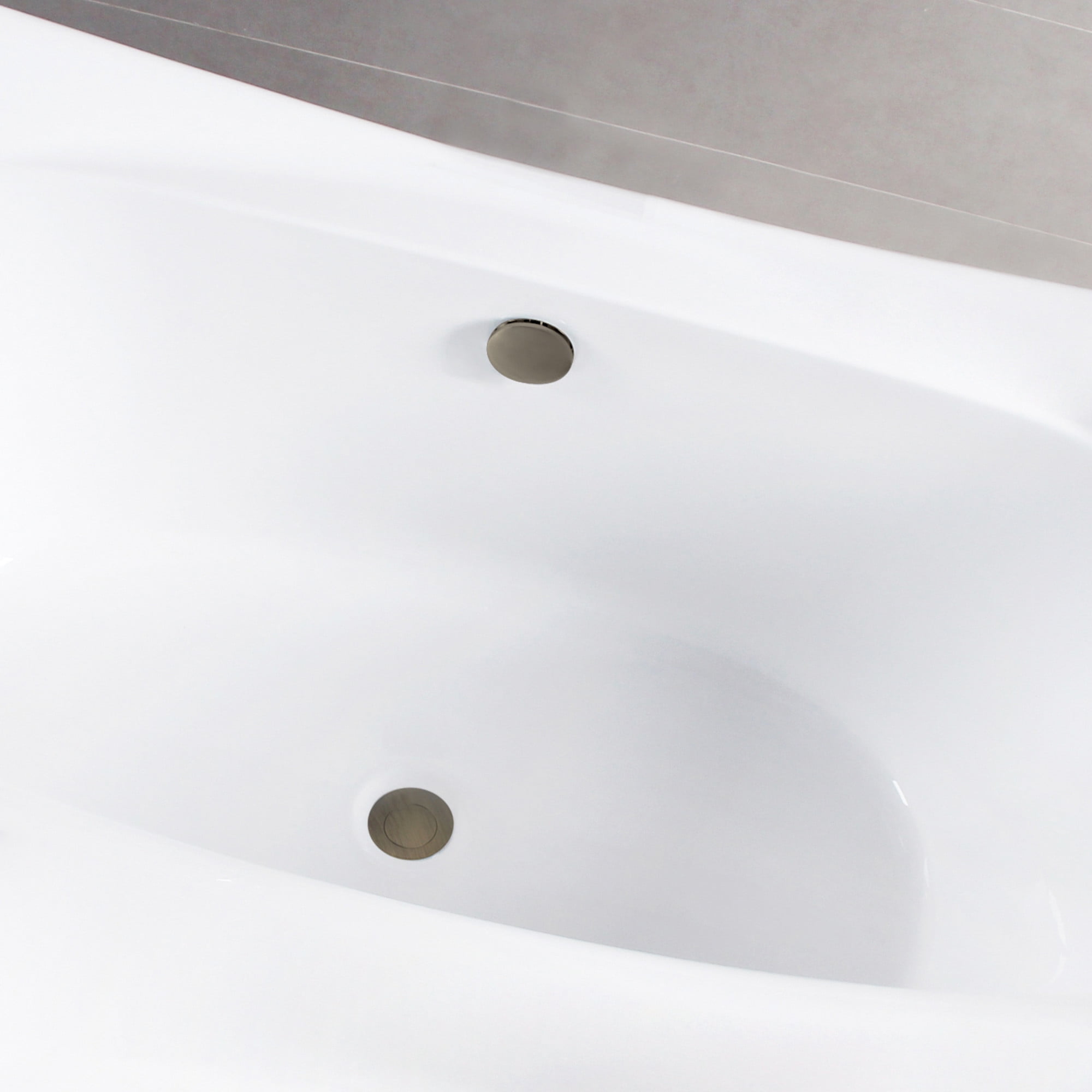 Kingston Brass VTDE673321M3 67" Acrylic Rectangular Double Ended Freestanding Tub with Overflow/Drain Assembly, Glossy White/Antique Brass