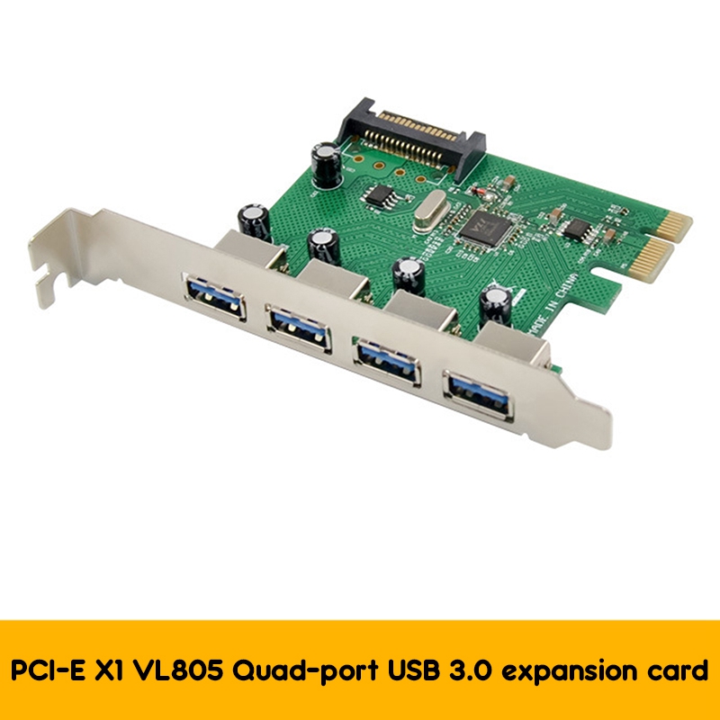 VL805 PCI Adapter Card PCIE X1 4 Port USB 3.0 Expansion Card 5Gps High