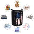 thumbnail image 6 of XMXY Round Laundry Basket Organizer, American Patriotic Distressed Waterproof Collapsible Dirty Clothes Basket Laundry Hamper, Medium Size, 6 of 8