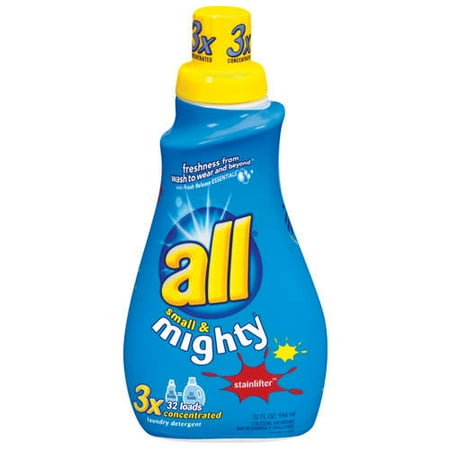 all Small & Mighty 3X Concentrated Stainlifters 32 Loads Liquid Laundry Detergent, 32 Fl. Oz.