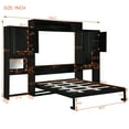 thumbnail image 3 of Queen Size Murphy Bed Wall Bed with Desk and Vanity, Multifunctional Queen Size Murphy Cabinet Storage Bed with Cabinets for Guest Room Office, Espresso, 3 of 8