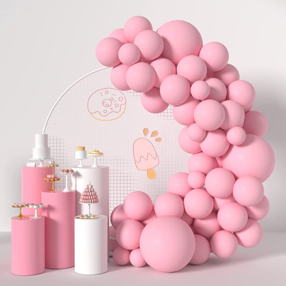 Jinsinto Pastel Pink Balloons Different Sizes, 80 Pack Pink Balloon Garland Kit, 5/12/18 Inch Baby Pink Balloons for Wedding Anniversary Birthday Party Baby Shower Party Decorations