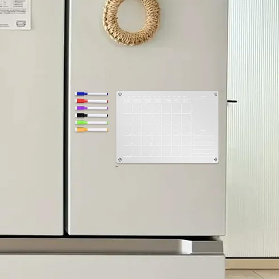Colaxi Board for Fridge Weekly Planning Board Erasable Transparent Acrylic Monthly Calendar Board for Home Office