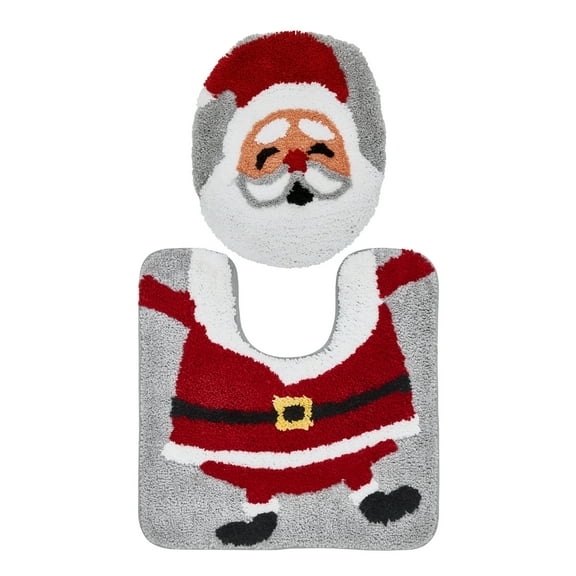 VCNY Home Multi Santa Holiday Bath Rug Set, 2 Count