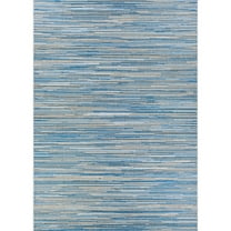Couristan 3.75' x 5.4' Coastal Blue Floral Monte Carlo Rectangular Outdoor Area Throw Rug