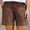 #0210-Coffee, variant on TaTaai Womens Linen Blend Elastic Waist Shorts with Pockets Loose Casual Beach Bottoms for Summer Daily