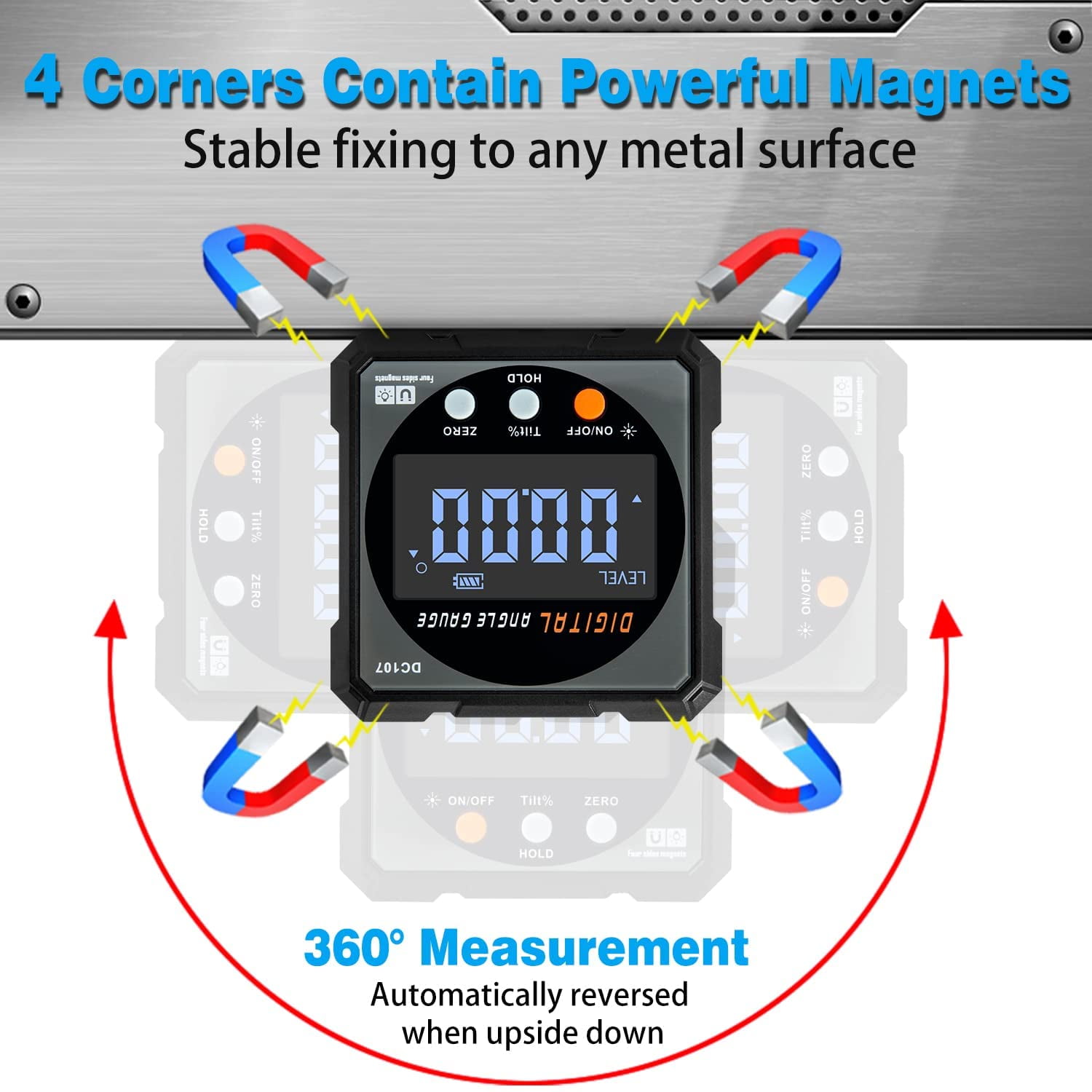Digital Angle Cube Finder Magnetic Inclinometer Gauge Protractor Level Saw 