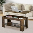 thumbnail image 6 of FDW Lift Top Coffee Table with Hidden Compartment and Storage Shelf Wooden Lift Tabletop(Brown), 6 of 7