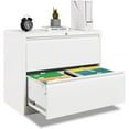 thumbnail image 2 of VINGLI Lateral File Cabinet Lockable with 2 Drawers, Metal File Cabinet Printer Stand and Filing Cabinet for Home Office, Assembly Required, White, 2 of 7