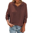 thumbnail image 7 of Womens Tops Loose Fitting Oversized Long Sleeved Hooded T Shirt Made Of Suitable For Casual Base Layer Slimming And Sun Protective Blouses For Women, 7 of 7
