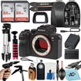 thumbnail image 1 of Sony Alpha a7 III Full Frame Mirrorless Digital Camera (Body Only) 24MP with 2 Pack SanDisk 64GB Memory Card, Backpack, Tripod and A-Cell Accessory Bundle (Black), 1 of 10