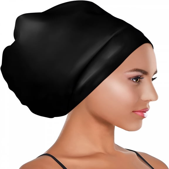 BESTSKY Silicone Swim Caps, 100% Premium Silicone Ensures Strength And Flexibility, Long Hair Protection Swim Cap For Dreadlocks And Braids With Optimal Comfort