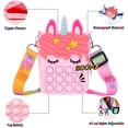 thumbnail image 3 of Fidget Toy Unicorn-e Bag, Bolsa Pop-it portátil 2 en 1 barata, Pop Bubble Games Toy Bolsa sensorial de silicona multicolor, Bolso de juguetes antiestrés para niños adultos (rosa) brillar Electrónica, 3 of 5