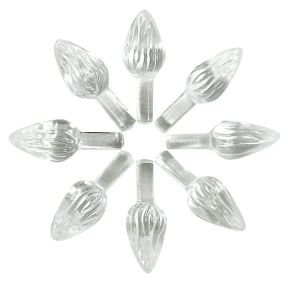 National Artcraft SMALL Twist-Style Ceramic Christmas Tree Lights for Your Ceramic Christmas Tree - CRYSTAL CLEAR - (100 Pieces)