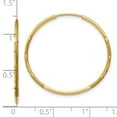 thumbnail image 2 of 10k Solid Yellow Gold 1.25mm Sparkle-Cut Endless Hoop Earrings 26x26mm Wide 1.25mm Thick Hoop Earring for Women, 2 of 2