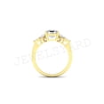 thumbnail image 4 of 925 Sterling Silver Ring with 14K Yellow Gold Plating Emerald Cut Diamond Engagement Ring – Leaf Cluster Design – Nature Inspired Bridal Ring – Solitaire Promise Ring for Her, 4 of 5