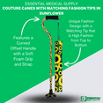 thumbnail image 2 of Essential Medical Supply Couture Offset Fashion Cane with Matching Standing Super Big Foot Tip in Sunflower Style, 2 of 6