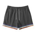 thumbnail image 5 of Xdzjlr Running Shorts For Men,Summer Solid Color Rainbow Pocket Drawstring Straight Beach Comfortable Running Shorts For Men, 5 of 5