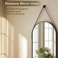 thumbnail image 3 of BEAUTYPEAK 48" x 16" Full Length Mirror Oval Hanging Wall Mirror with Leather Strap,Black, 3 of 15