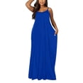thumbnail image 4 of UVN Spaghetti Strap Dresses Woman with Pockets Summer Long Dress Loose Fit Maxi Dress, 4 of 5