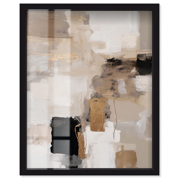 Urban Contrast II Shadowbox Print Neutral Boho Art by Art Remedy, Black Frame, 16 x 20