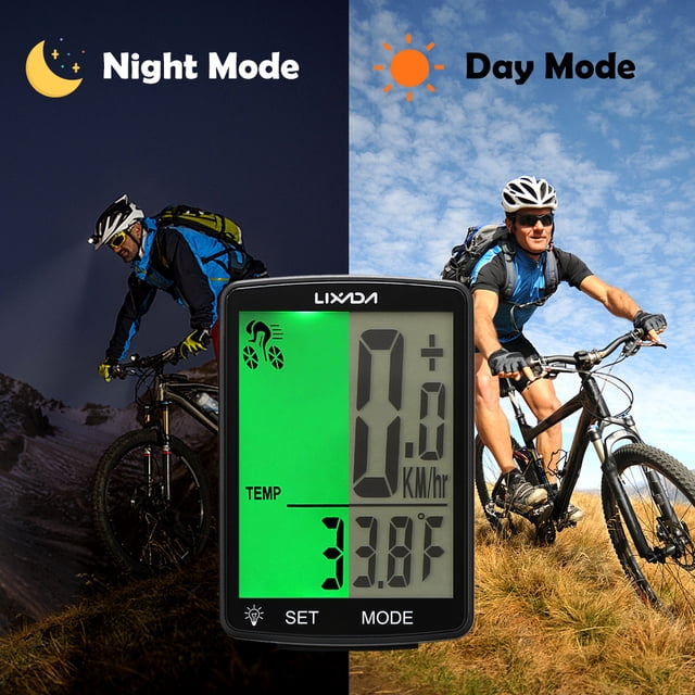 Lixada Bike Speed Meter,Computer Functional Lcd Mountain Bike Ipx6 Waterproof Measurable Screen Computer Mountain Measurable Temperature Stopwatch Waterproof Measurable Temperature Bike Computer