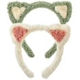 thumbnail image 1 of HUGFEGWE 2 Pcs Headband Washing Face Hairband Lovely Cat Headwear Makeup Hairband Facial Washing Headdress Face Washing Hairband Shower Headdress South Korea Spa Fabric Miss CA919-104806, 1 of 9