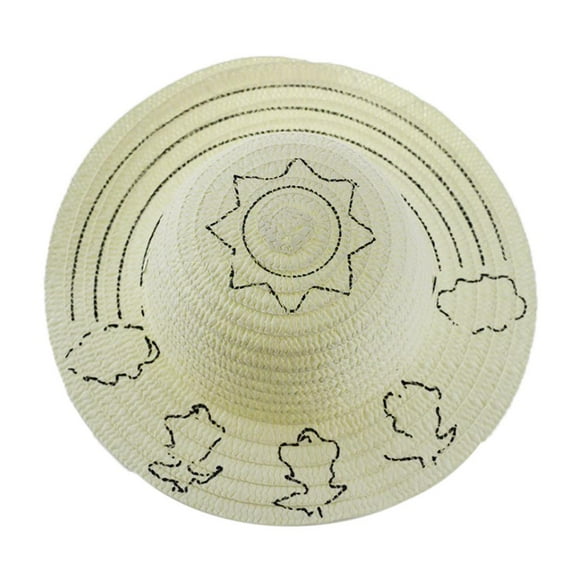 Abbracc Kindergarten Drawing Straw Hat DIY Art Material rainbow