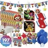 Super Mario Party Kit For 16 197 pc w/ Tableware Decorations and Balloons