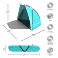 thumbnail image 2 of Beach Tent Sun Shelter- Sport Umbrella, UV Protection, Zip Up Porch for Privacy & Carry Bag- Shade for Families, Kids & Baby by Wakeman Outdoors, 2 of 8