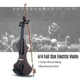 thumbnail image 4 of Violín eléctrico ammoon 4/4 de madera macera con accesorios: arco, estuche, audífonos y cable de audio 6.35mm, color vino tinto., 4 of 6
