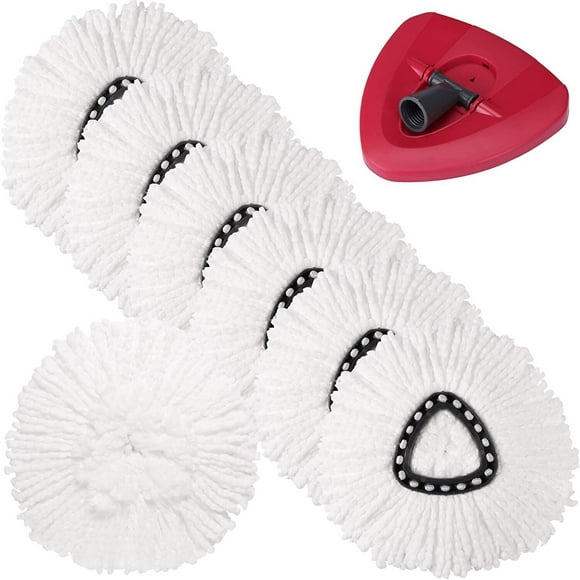 Case Pack Easy Twist Spin Mop 1 Spin Mop Base with Triangular Spin Mop, Microfiber Mop, Easy Clean Floor Head Mop