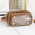thumbnail image 4 of Dmlowu Detachable Pencil Pouch, Waterproof Large Capacity Clear Pencil Case for Stationery Office Desk, Solid Color, 4 of 7