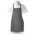 thumbnail image 4 of Lattice Apron, Simplistic Striped Leaf Motifs in Vertical and Diagonal Directions, Unisex Kitchen Bib with Adjustable Neck for Cooking Gardening, Adult Size, Charcoal Grey Eggshell, by Ambesonne, 4 of 4