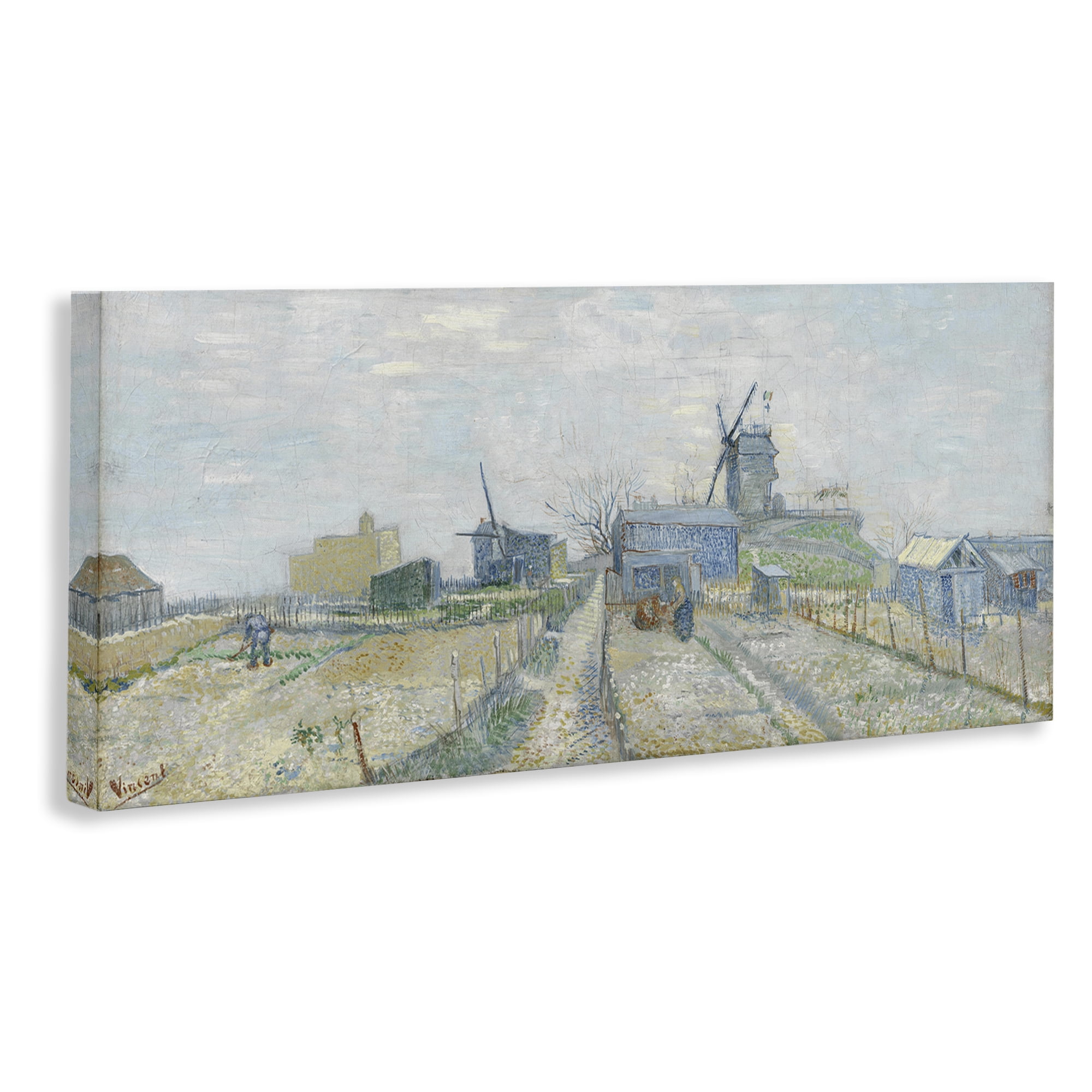 Stupell Industries Classic Van Gogh Vegetable Gardens Landscape & Nature Painting Wrapped Canvas Art Print Wall Art, 40 x 17
