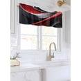thumbnail image 3 of Valances for Windows Abstract Stitching Rod Pocket Cafe Window Treatments Valance Curtains for Kitchen Bathroom Laundry Basement Windows 60"x18", 3 of 9