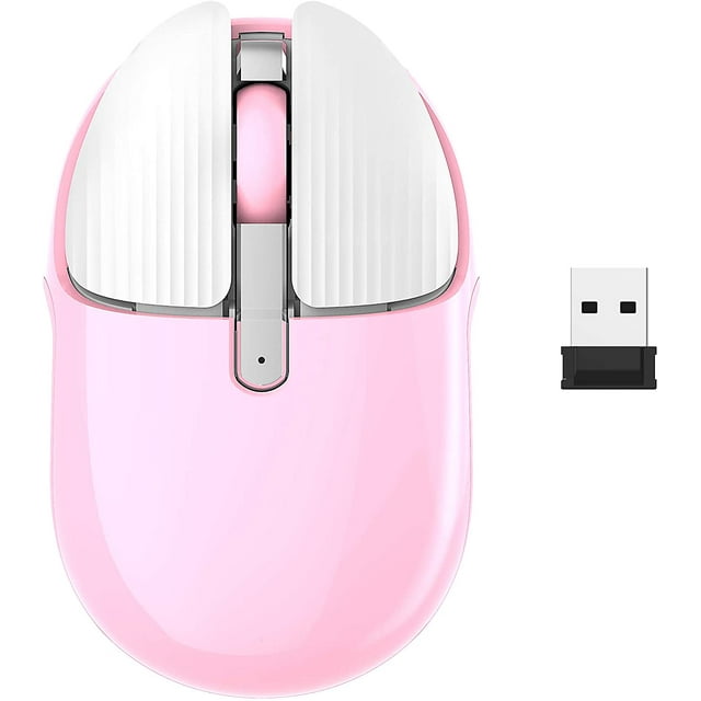 Rechargeable Wireless Mouse Mini Portable Mobile Mouse 1200DPI Silent 3 Buttons Optical Mouse with Nano Receiver Home Office Cordless Mice for PC Laptop Computer