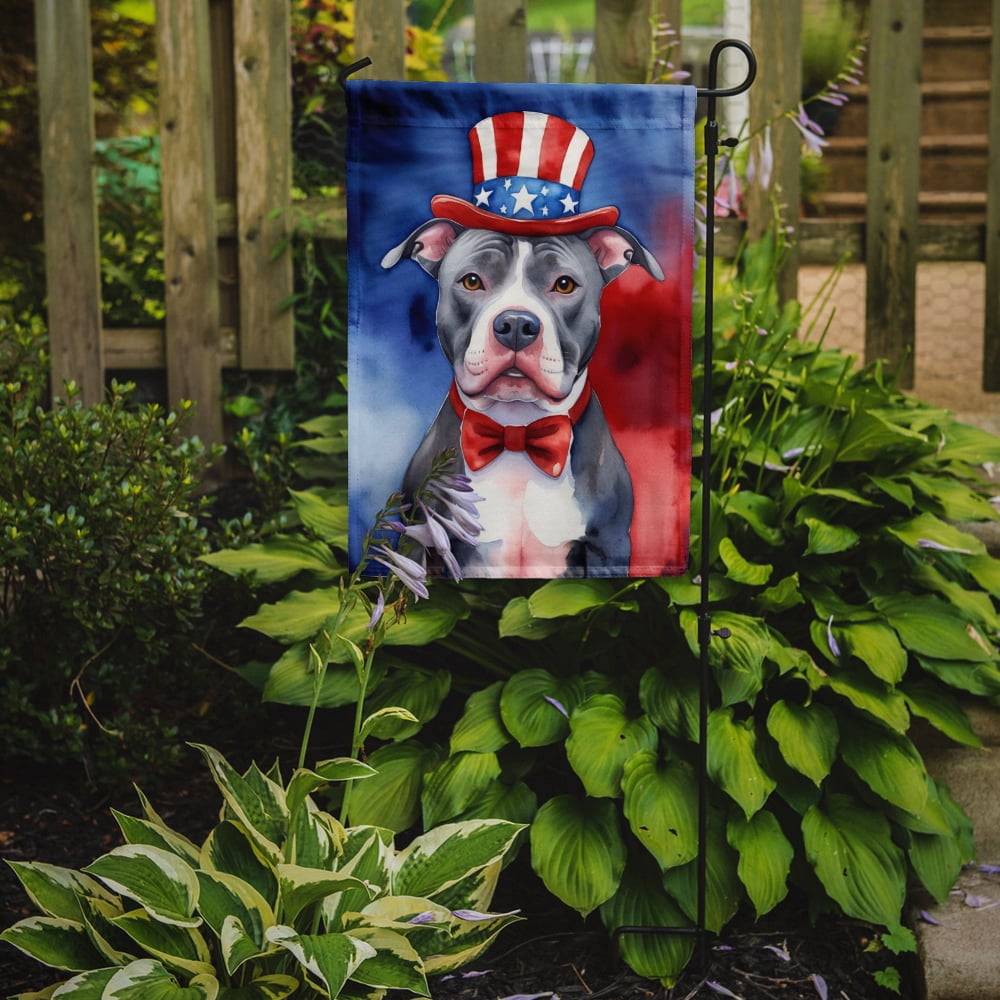 Pit Bull Terrier Patriotic Garden Flag 11.25 in x 15.5 in