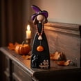 thumbnail image 2 of MYUNNIL Cute Vintage Wooden Witch Figurine Halloween Pumpkin Tabletop Statue Hand-Painted Fall Seasonal Ornament 7 Inch, 2 of 8