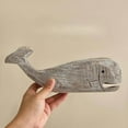 thumbnail image 2 of Wooden Whale Sculpture Nautical Decoration Housewarming Gift Desk Statue Entrance Office Animal, 2 of 6