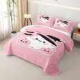 thumbnail image 3 of Feelyou Cartoon Ghost Pumpkin Twin Quilt Set, Kawaii Halloween Bat Twin Coverlet Set, 2 Pieces, 1 Comforter and 1 Pillowcase, 3 of 7