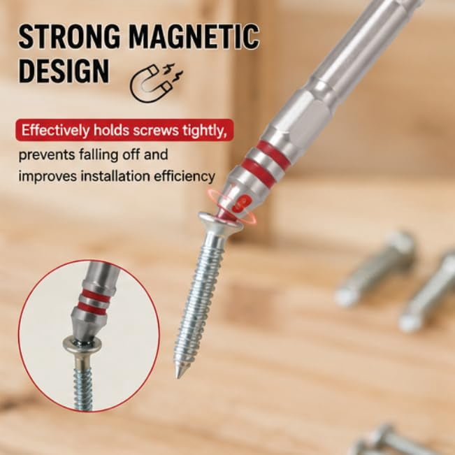 6-Piece Pagoda Shaped Drill Bit, Pagoda Hex High-Magnetic Screwdriver Bit Set, One Single Tool Firmly Fastens Nuts from 1.5mm to 6mm, Compatible with Drills and Wrenches (12PCS)