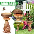 thumbnail image 2 of Bird Bath,Standing Bird Feeder,Resin Bird Feeders On A Pedestal, Bird Bath Bowl For Garden, Brown Pedestal Handmade,Bird Bath For Outdoors, Standing Resin Bird Feeders(G), 2 of 9